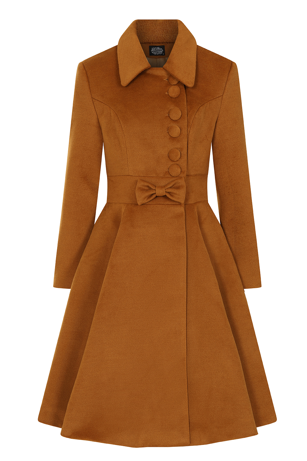 Caroline Swing Coat in Ochre Brown